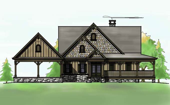 Lakefront House Plan with Wraparound Porch and Walkout Basement