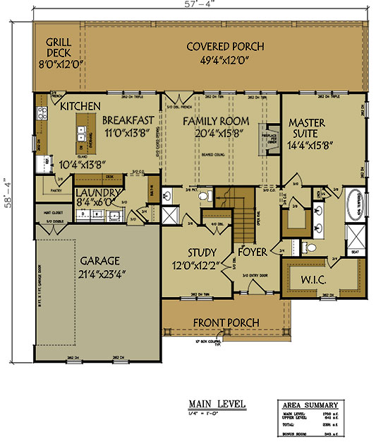3 bedroom floor plan with 2 car garage Max Fulbright Designs