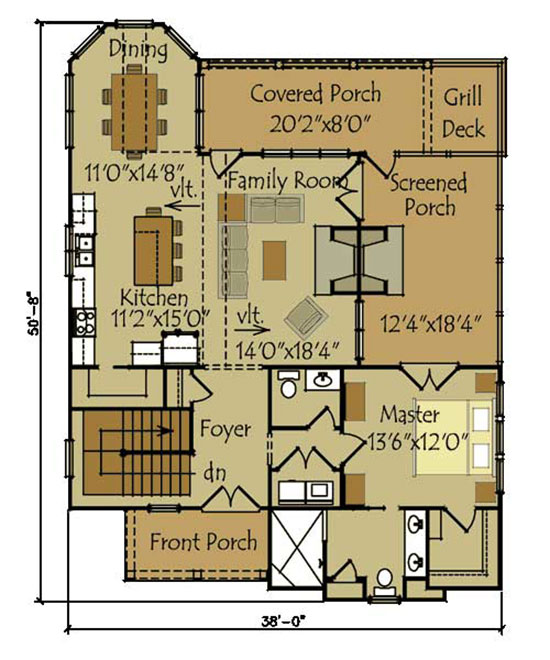Small Cottage Plan with Walkout Basement Cottage Floor Plan