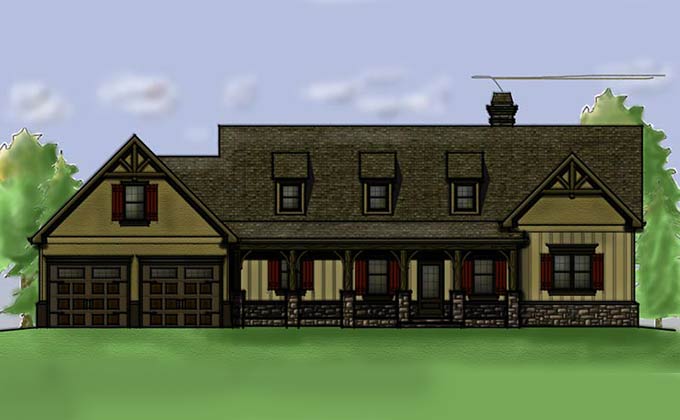 Vacation Home Plan with walkout basement and porches