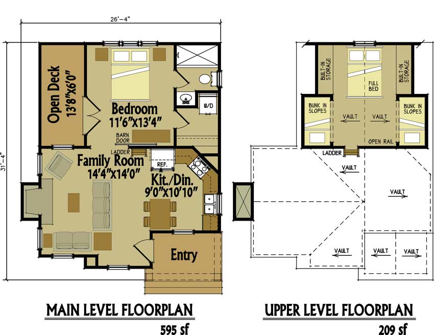 small cottage floor plan with loft | small cottage designs