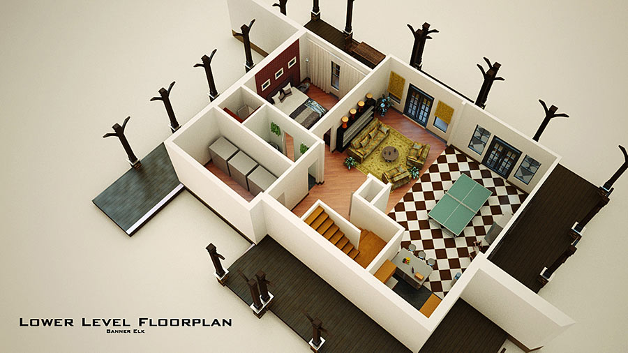 Mountain House Plan with Loft, Walkout Basement and Wraparound Porch