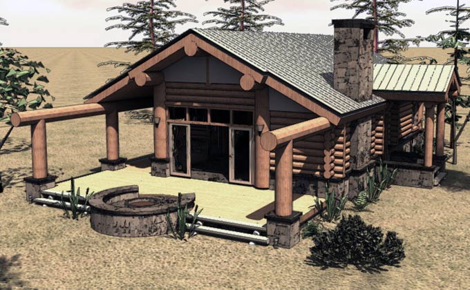 One Story Log Cabin House Plans