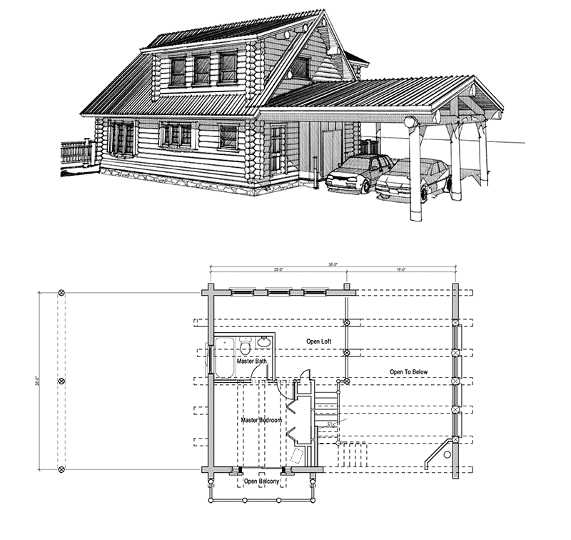 Log Cabin Floor Plans with Loft