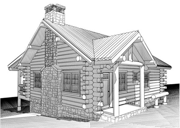 Small Log Cabin House Plans