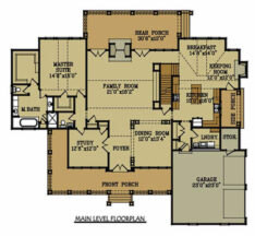 The Big Oaks brick home floor plan main level