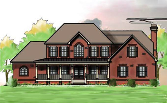 Large Southern brick  house  plan  by Max Fulbright Designs 