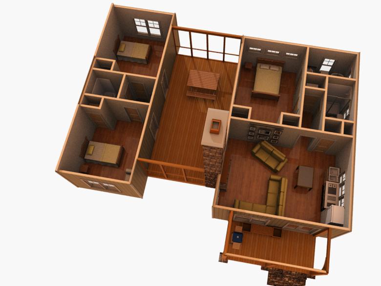 dog trot house floorplan