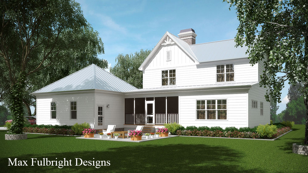 2 Story House  Plan  with Covered Front Porch 