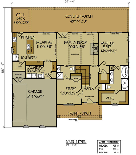  3  bedroom  floor  plan  with 2  car garage Max Fulbright Designs