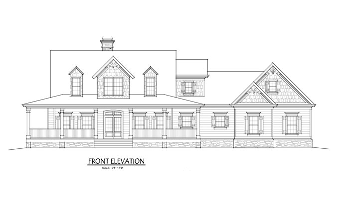 Low Country Farmhouse  Plan  with Wrap Around Porch
