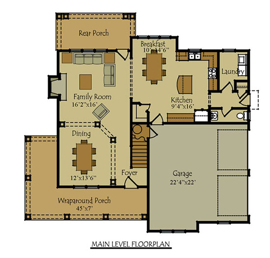  Two  story  four bedroom House  Plan  with garage