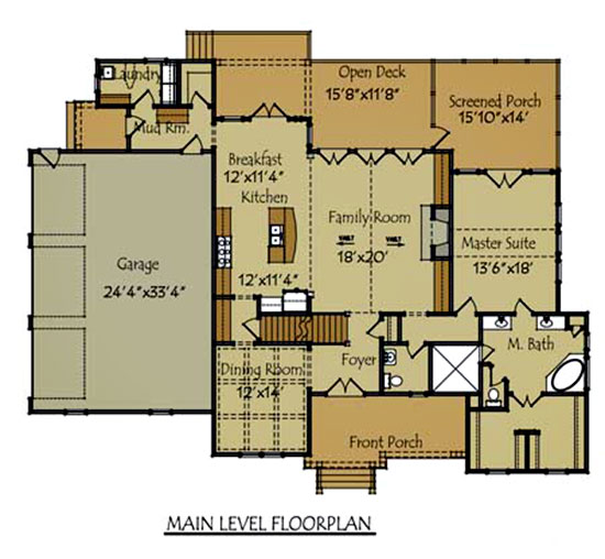 3 story 4 bedroom floor plan with 3 car garage stonegate