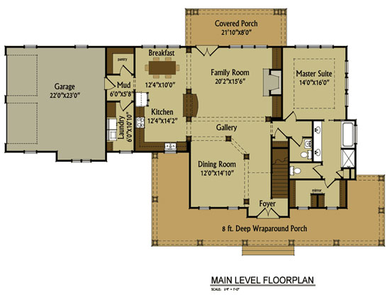 Low Country  Farmhouse  Plan  with Wrap Around Porch