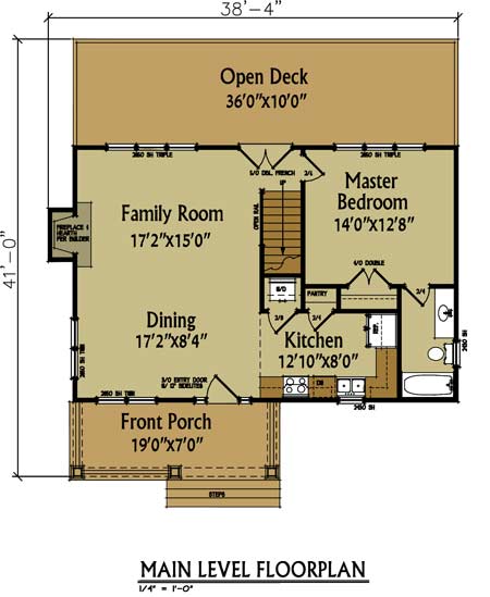 Small Cabin  Floor  Plan  by Max Fulbright Designs 