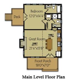 Fish Camp Cabin cabin house floor plan with loft