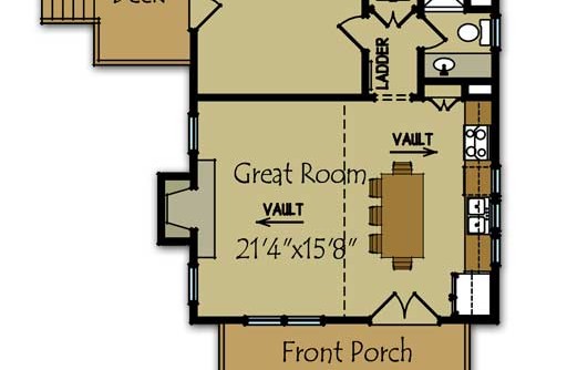 Fish Camp Cabin cabin house floor plan with loft