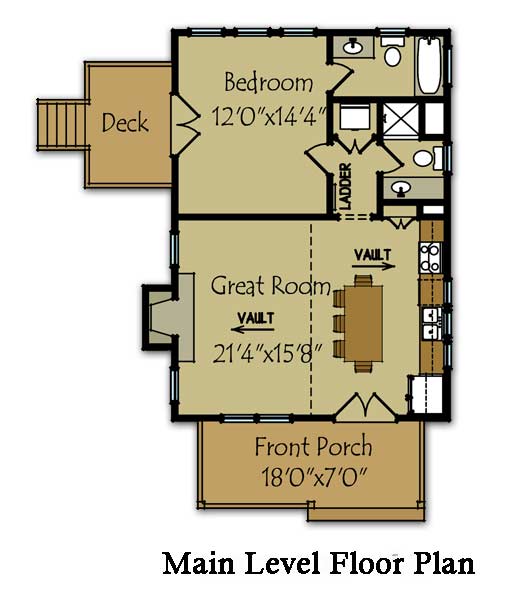 Cabin House Floor Plan with Loft