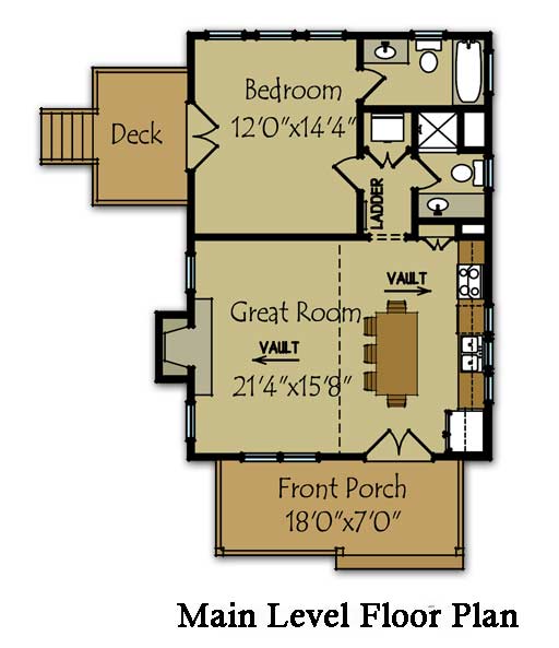 small cabin plan with loft | small cabin house plans