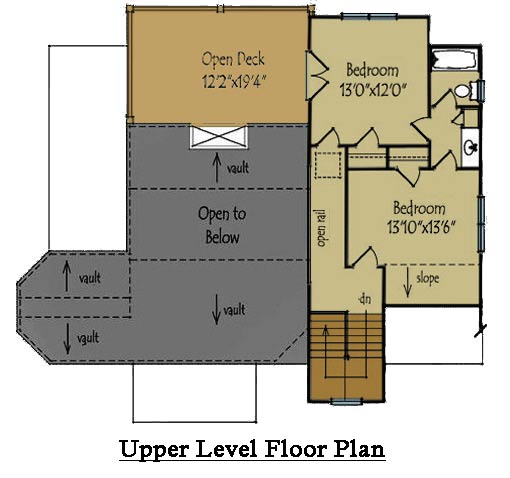 Cottage Style Floor Plan Upper