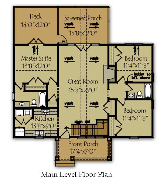 3 Bedroom Lake Cabin Floor Plan Max, Cool Lake House Floor Plans
