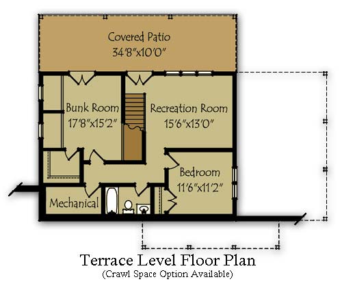 Mountain Cabin Floor Plan Terrace