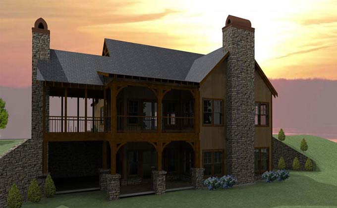 3 Bedroom Craftsman Cottage House  Plan  with Porches