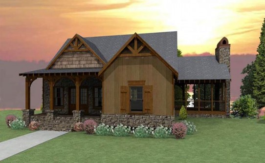 Rustic Cottage  House  Plans  by Max Fulbright Designs 