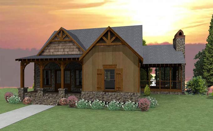 3 Bedroom Craftsman  Cottage  House  Plan  with Porches