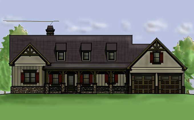 craftsman vacation home plan with walkout basement