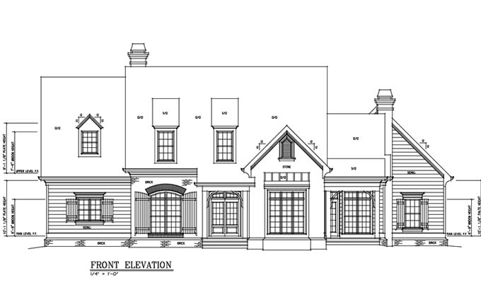 Two Story Cottage House Floor Plan With Garage