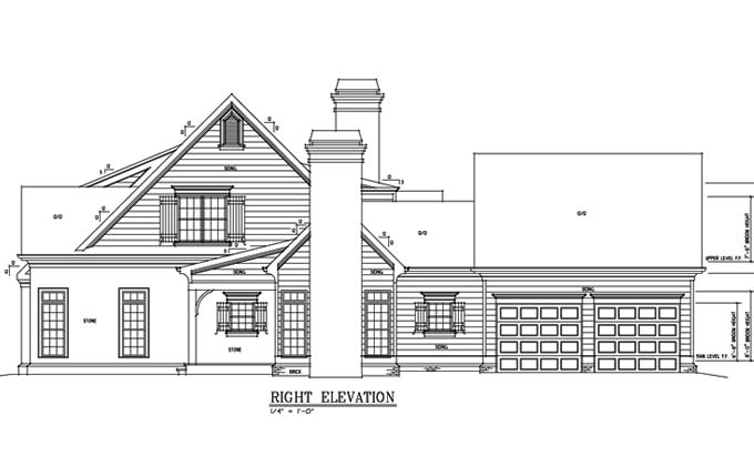 Two Story Cottage House Floor Plan With Garage