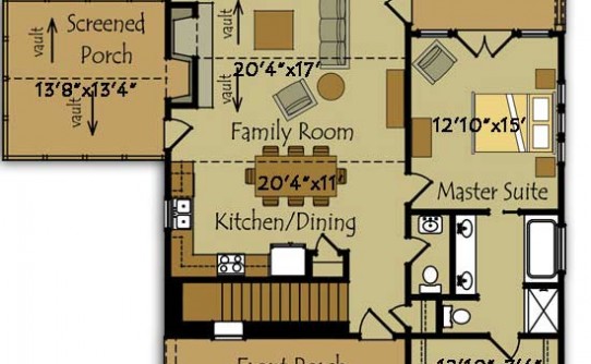 Landing House southern cottage floor plan