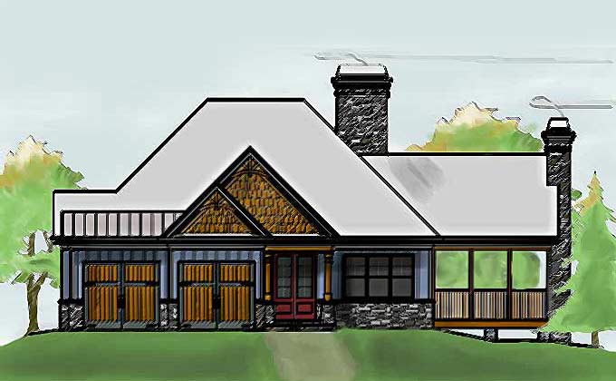 One Story Cottage Style House Plan