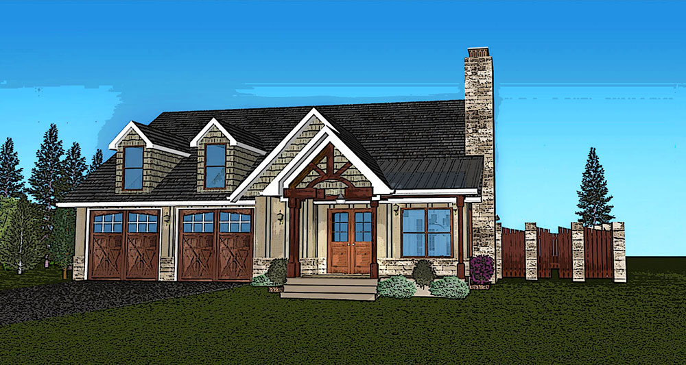 Small Single Story House Plan Fireside Cottage