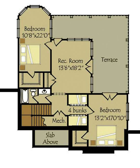 Walkout Basement Cottage Floor Plan, House Plans With 2 Bedrooms In Basement