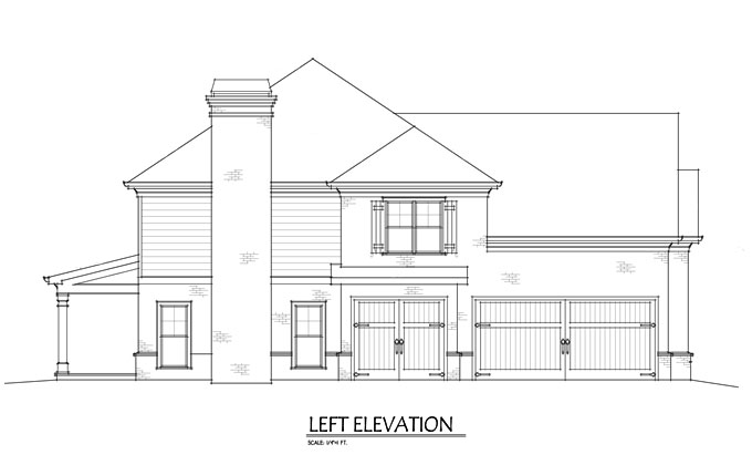  Two  Story  4 Bedroom Home  Plan  with 3 car garage 
