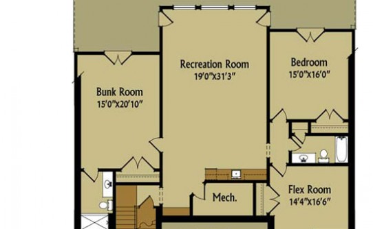 Appalachia Mountain house floor plan walkout basement