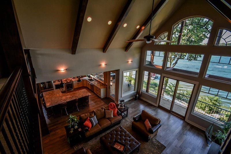 asheville lake house vaulted great room max fulbright craftsman