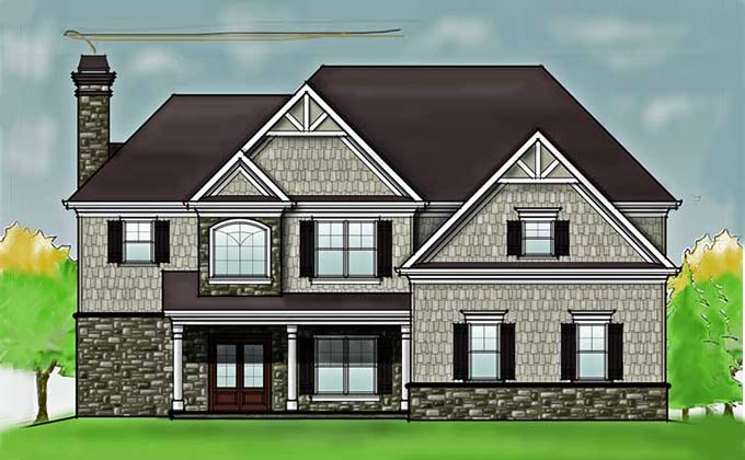 Story 4 Bedroom Rustic House Floor Plan, 2 Story House Plans With Porches