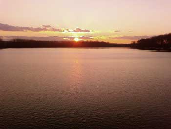 lake view sunset