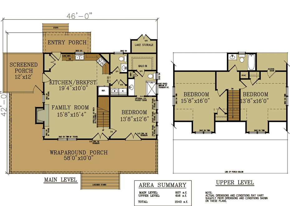 Mossy Creek Cabin Floorplans