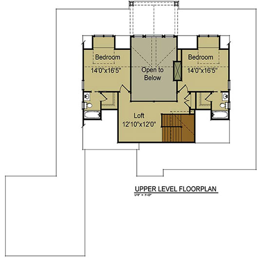 Upper Level Floor Plan with Loft