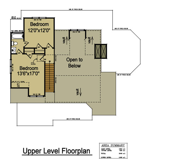 upper level floor plan open to below