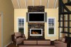 small-cabin-design-with-vaulted-ceilings-stone-fireplace