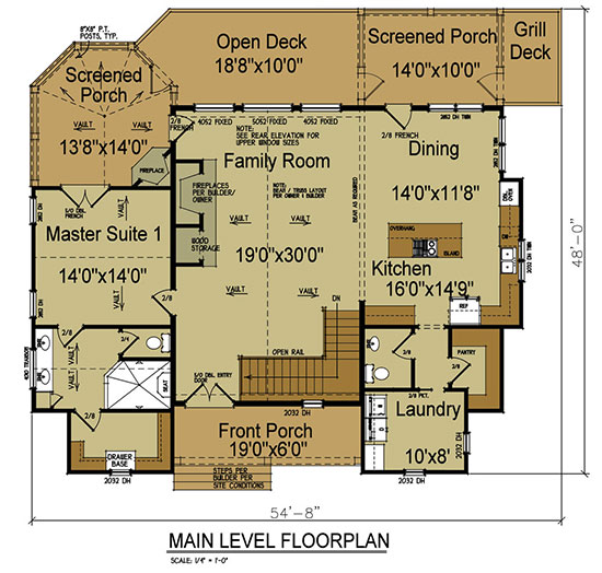 Mountain House with Open Floor Plan by Max Fulbright Designs