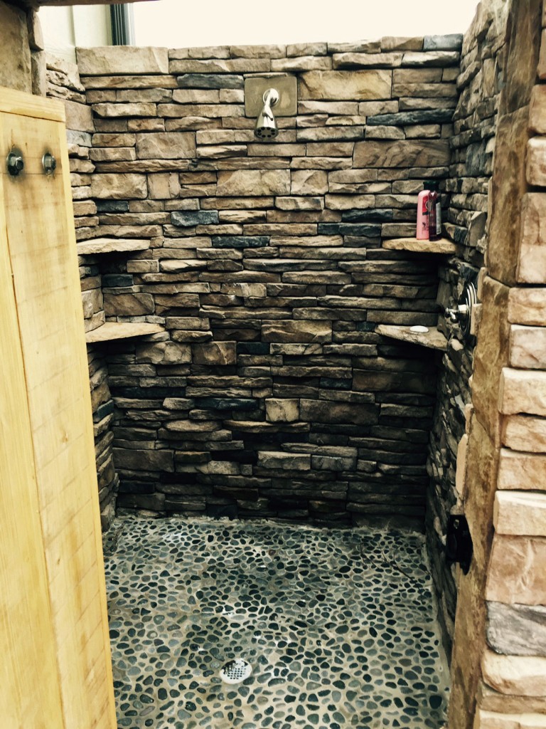 Bathroom Pictures alpine-lodge-stone-outdoor-walk-in-shower