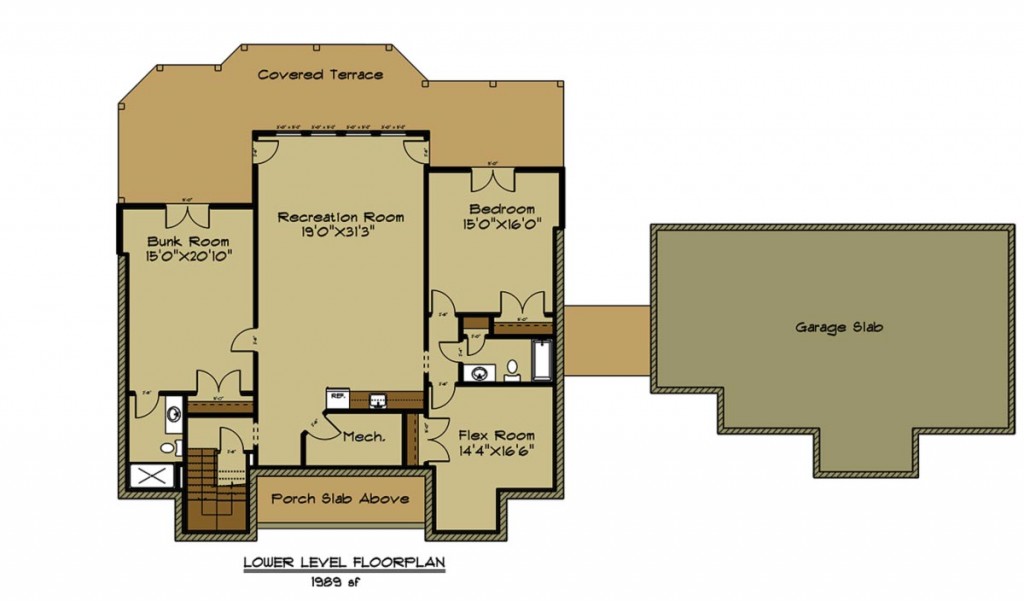 Open House Plan with 3 Car Garage Appalachia Mountain II