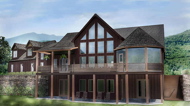  Open  House  Plan  with 3 Car Garage Appalachia Mountain II