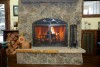 small cottage stone fireplace